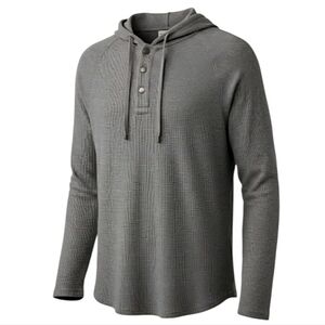 Michael Kors Charcoal Gray Waffle Knit Hooded Pullover Small Athleisure